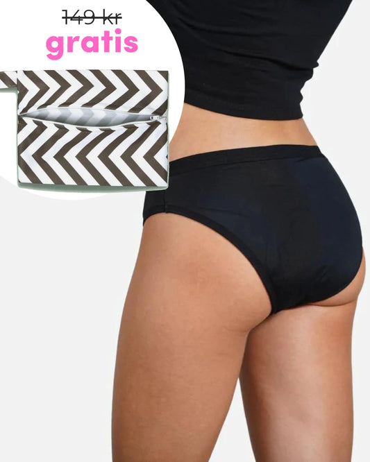 Menstrosor Classic Brief - Mid Waist + GRATIS Vattentät förvaringspåse
